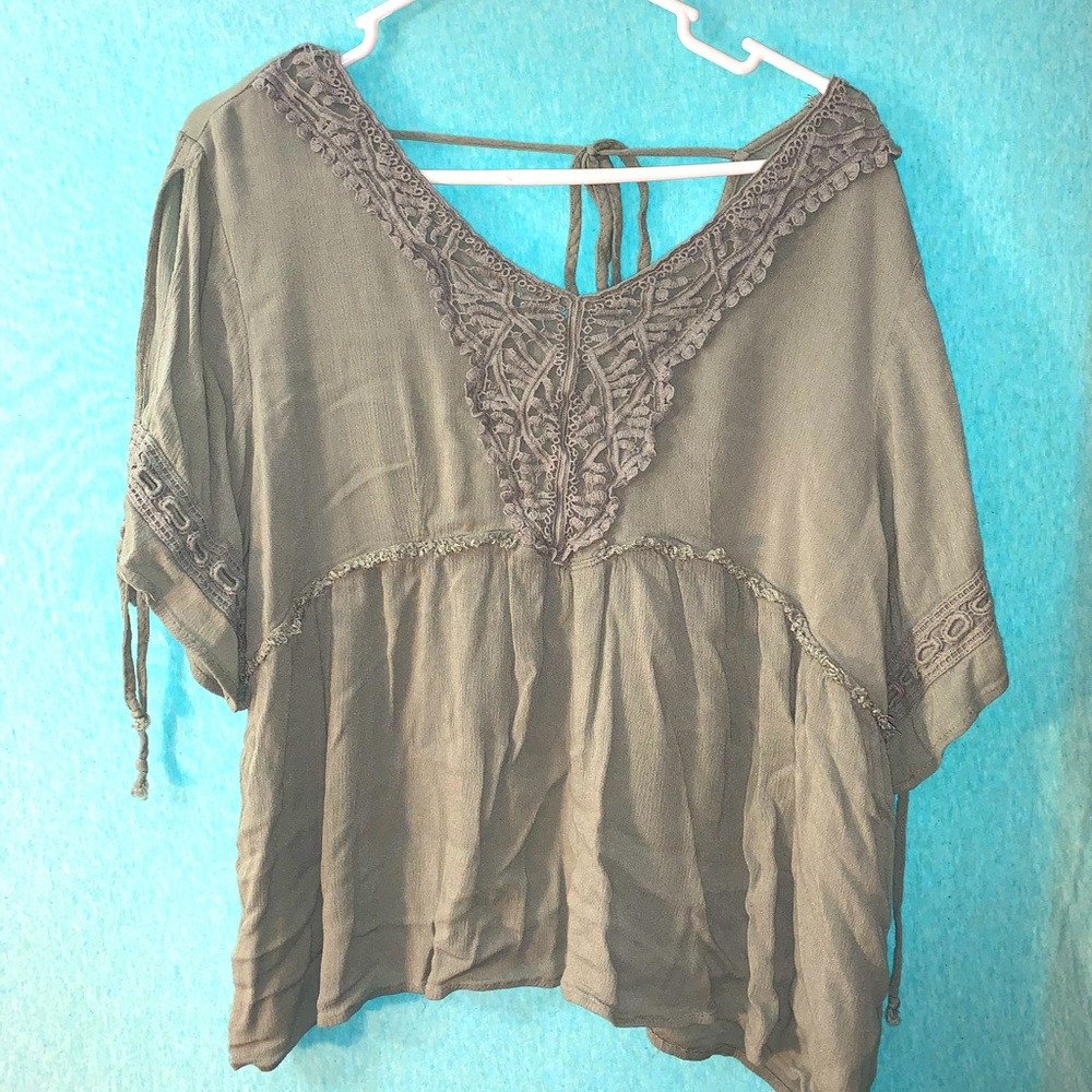 Olive Flowy Blouse